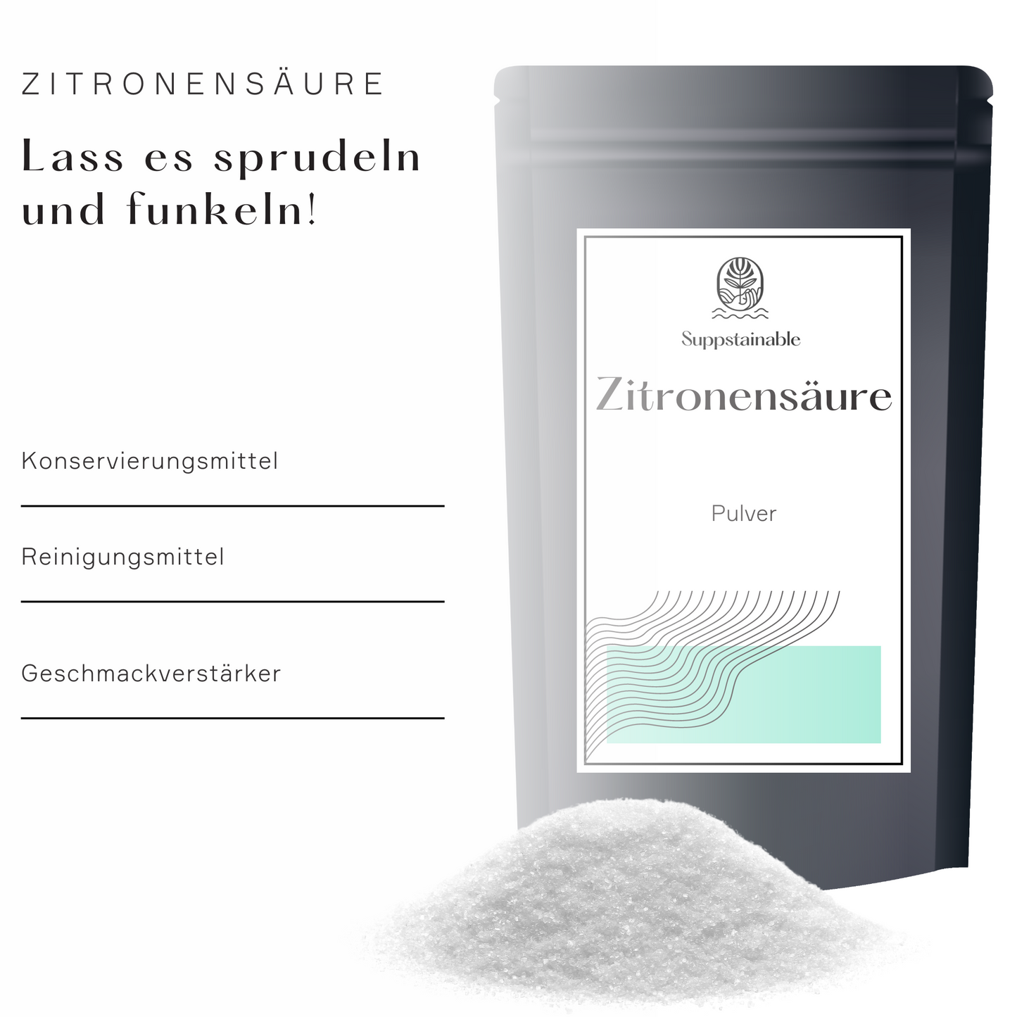 Zitronensäure E330 Anhydrit Pulver in Lebensmittelqualität